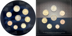 SAN MARINO. 
Kursmünzensätze 2002- 2006, 2008-2010, 8 Komplettsätze, ab 2003 mit 5 E. . 

Or.Packung, St