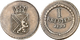 Baden. 
Karl Friedrich, als Großherzog (1738-)1806-1811. Cu-1&nbsp;Kreuzer 1811. AKS 21, J. 7. . 

ss+