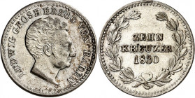Baden. 
Ludwig 1818-1830. 10 Kreuzer 1830. AKS 57, J. 40. . 

vz