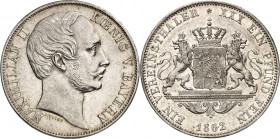 Bayern. 
Maximilian II. 1848-1864. Vereinstaler 1862. AKS 149, J. 94, Th. 98. . 

vz