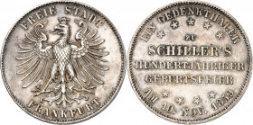 Frankfurt. 
Vereinstaler 1859 Schiller. AKS 43, J. 50, Th. 139. . 

vz
