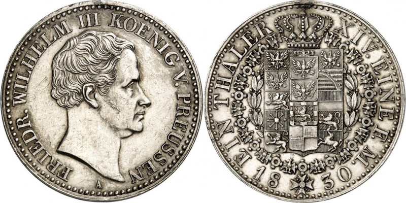 Preussen. 
Friedrich Wilhelm III. (1797-)1806-1840. Taler 1830&nbsp;A, Berlin. ...