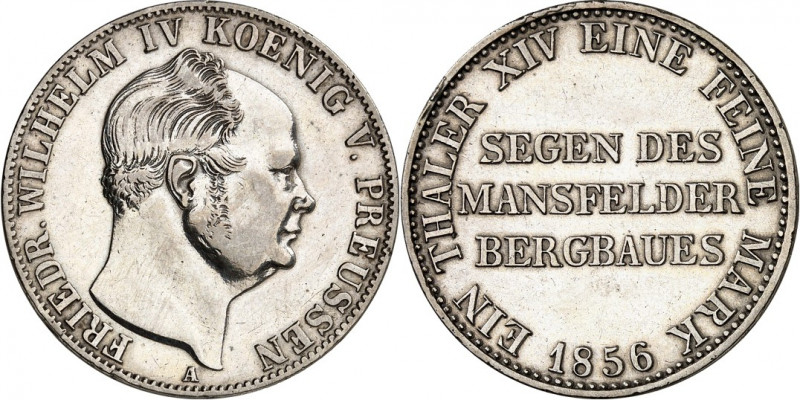 Preussen. 
Friedrich Wilhelm IV. 1840-1861. Vereinstaler 1856 Ausbeute Mansfeld...