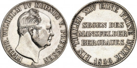 Preussen. 
Friedrich Wilhelm IV. 1840-1861. Vereinstaler 1856 Ausbeute Mansfeld. AKS 77, J. 81, Th. 261, Neum. 774. . 

l.Rf.,ss