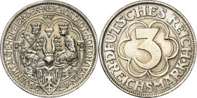 WEIMARER REPUBLIK. 
GEDENKMÜNZEN. 
3 Reichsmark 1927A Nordhausen. J. 327. . 

vz