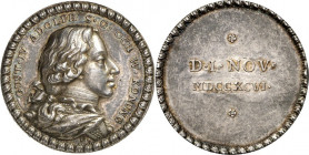 EUROPA. 
SCHWEDEN. 
Gustav IV. Adolf 1792-1809. Medaille 1796 (v. C. Enhörning) a. s. 18 Geburtstag, am 1. November. Geharn. drap. Brb. n.r. / 2 Z. ...