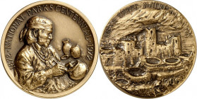 ÜBERSEE. 
USA. 
LOT: Medaille 1987 (sign. Maco-Bronze) Nationalparks 1972 100&nbsp;Jahre. Mesa Verde-Park, seit 1919, bzw. Grand Canyon, seit 1919. ...