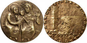 DEUTSCHE STÄDTE. 
Alphabetisch. 
DÜREN. Medaille 1980 (v. Weinert) St.Anna, Maria u. Jesuskind / Annakirche. Gelbbronzeguss 57mm. Peus A 306,1516. ...