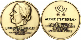 DEUTSCHE STÄDTE. 
Alphabetisch. 
FRANKFURT am Main. Johanna-Kirchner-Medaille o.J. (1994) (o. Sign) in Würdigung d. Widerstandskämpfers WERNER STERT...