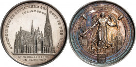 DEUTSCHE STÄDTE. 
Alphabetisch. 
HAMBURG. Medaille ("Portugalöser") 1863 (v. Lorenz) a. d. "Einweihung der St. Nicolai-Kirche", am 24. September, na...
