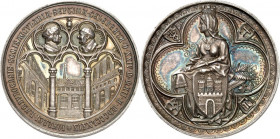 DEUTSCHE STÄDTE. 
Alphabetisch. 
HAMBURG. Medaille 1879 (v. J. Lorenz) a. d. 300-jähr. Jubiläum des Iohanneums zu Hamburg. Perspekt. Ansicht des Inn...