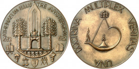 DEUTSCHE STÄDTE. 
UNIVERSITÄTEN u. AKADEMIEN u.ä. (intern.). 
AMSTERDAM. Medaille 1932 (v. L.H. Sondaar) Athenaeum illustre 300 Jahre. Stilis. St. A...