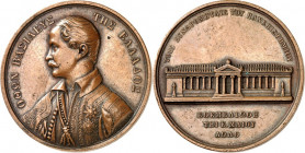DEUTSCHE STÄDTE. 
UNIVERSITÄTEN u. AKADEMIEN u.ä. (intern.). 
ATHEN. Spendenmedaille 1839 (v. K. Lange) Universität, a. d. Grundsteinlegung. Gala-Br...