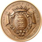 DEUTSCHE STÄDTE. 
UNIVERSITÄTEN u. AKADEMIEN u.ä. (intern.). 
BORDEAUX. Prämienmedaille o.J. (18. Jh.) (o. Sign.) d. Akademie. Wappen d. Protektors ...