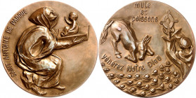 MEDAILLEURE des XIX. bis XXI. Jh.. 
FRANKREICH. 
RODENFUSER, Colette *1923. Medaille 1970 ("1983") Hl. Antonius von Padua. Der Heilige empfängt beim...
