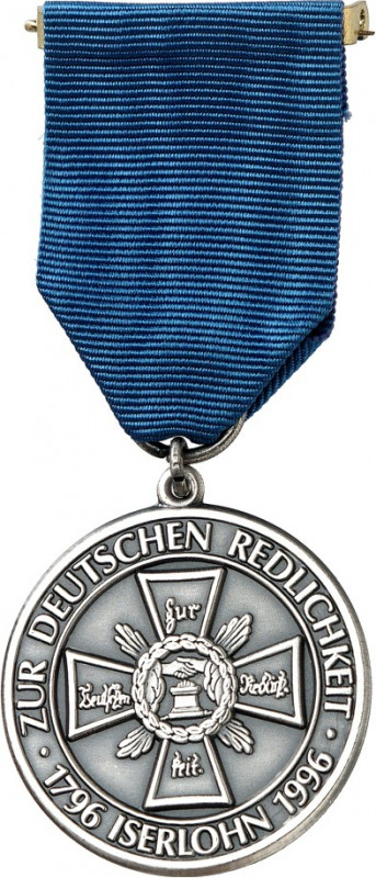 DEUTSCHE GEBIETE. 
STÄDTE. 
ISERLOHN. Medaille 1996. 200&nbsp;Jahre Loge "Zur ...
