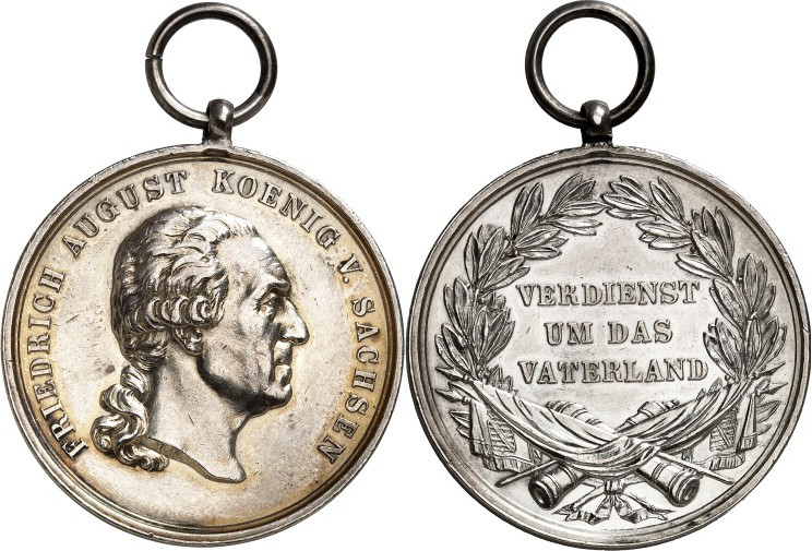 DEUTSCHLAND. 
KAISERREICH. 
SACHSEN, Kgr. Silberne Medaille 1914-18 d. Militär...