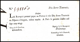FRANKREICH. 
Assignaten. 
10 Livres 1.1.1720. Pi. A16b. . 

III