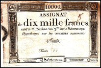 FRANKREICH. 
Assignaten. 
I. Republik. 10000 Francs 18 Nivose An III (7.1.1795). Pi. A82. . 

IV