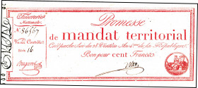 FRANKREICH. 
Assignaten. 
I. Republik. 100 Francs 28 Ventose An IV (18.3.1796), mandats territorial mit/ S\'e9rie. Pi. A84b. . 

II