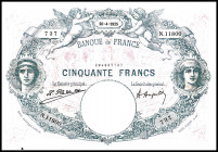 FRANKREICH. 
III. Republik - 1870-1940. 
50 Francs 20.4.1925. Pick&nbsp; 64g. . 

Nadelstiche III