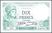 FRANKREICH. 
III. Republik - 1870-1940. 
10 Francs 15.9.1927. Pick&nbsp; 73d. . 

II