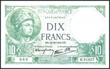 FRANKREICH. 
III. Republik - 1870-1940. 
10 Francs 12.12.1940. Pick&nbsp; 84. . 

III