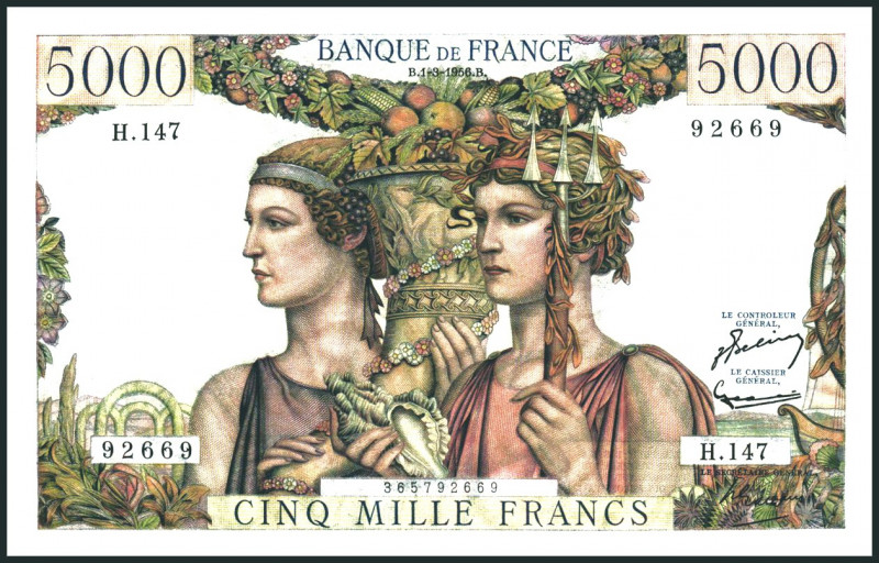 FRANKREICH. 
IV. Republik- 1947-1958. 
5000 Francs 1.3.1956. Pick 131c. . 

...