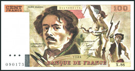 FRANKREICH. 
V. Republik- 1959 -. 
100 Francs 1984 Eugene Delacroix. Pick 154b. . 

I