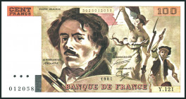 FRANKREICH. 
V. Republik- 1959 -. 
100 Francs 1987 Eugene Delacroix. Pick 154c. . 

I