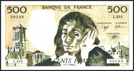 FRANKREICH. 
V. Republik- 1959 -. 
500 Francs 5.7.1990 Fontanarosa. Pick 156h. . 

I