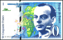 FRANKREICH. 
V. Republik- 1959 -. 
3x50 NF 6.7.1991 A.de Saint-Exup\'e9ry. Pick 157a ,Aa, Ad. (3). 

I