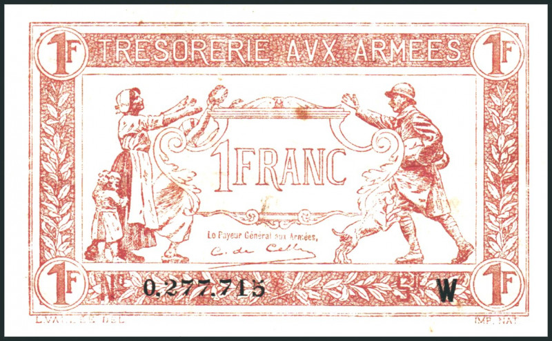 FRANKREICH. 
Militärausgaben. 
Militärausgaben WW II. 10 Francs o.D. (1947) 50...
