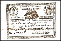 ITALIEN. 
Kirchenstaat. 
1. Römische Republik. 1 1/2 Paoli An 7 (1798-99). Pi. S534. . 

II