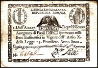 ITALIEN. 
Kirchenstaat. 
1. Römische Republik. 10 Paoli An 7 (1798-99). Pi. S.540c. . 

II-III