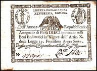 ITALIEN. 
Kirchenstaat. 
1. Römische Republik. 10 Paoli An 7 (1798-99). Pi. S.540d. . 

kl.Riss III
