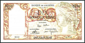 ALGERIEN. 
Banque de l'Algerie. 10 Francs 10.2.1961. Pick&nbsp; 119a. . 

Nadelstiche III