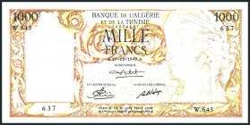 ALGERIEN. 
Banque de L' Algerie et de La Tunisie 1949-1955. 1000 Francs 27.12.1949. Pi. 107a. . 

II-