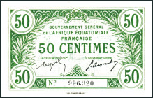 FRANZÖSISCH ÄQUATORIAL AFRIKA. 
50 Centimes o.D (1917) Wasserzeichen: Lorbeerblätter. Pick&nbsp; 1b. . 

I-II