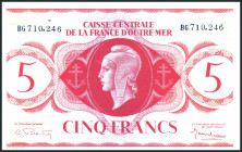 FRANZÖSISCH ÄQUATORIAL AFRIKA. 
5 Francs 1944 1xBlaue Seriennummer, 1x ohne Seriennummer, 10 Francs. Pick&nbsp; 15a.c , 16 b. (3). 

1x I-, 2x II-...