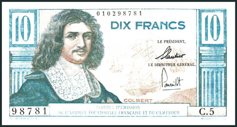 FRANZÖSISCH ÄQUATORIAL AFRIKA. 
10 Francs o.D.(1957) Kamerun. Pick&nbsp; 29. . ...