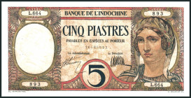 FRANZÖSISCH INDOCHINA. 
5 Piastres o.D 1927-31. Pick&nbsp; 49b. . 

II
