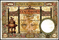 FRANZÖSISCH INDOCHINA. 
100 Piaster o.D 1936-39. Pick&nbsp; 51d. . 

III