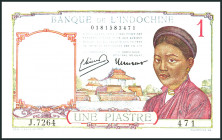 FRANZÖSISCH INDOCHINA. 
1 Piaster o.D. (1932-39). Pick&nbsp; 54c, 2x 54d. (3). 

I