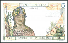 FRANZÖSISCH INDOCHINA. 
5 Piaster o.D (1932-39). Pick&nbsp; 55c ,d. (2). 

I, III+