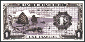 FRANZÖSISCH INDOCHINA. 
1 Piaster o.D. (1942-45) Vichyausgabe. Pick&nbsp; 58c,60. (2). 

II+