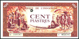 FRANZÖSISCH INDOCHINA. 
100 Piaster o.D. (1942-45) D. Pick&nbsp; 66. . 

II