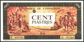 FRANZÖSISCH INDOCHINA. 
100 Piaster o.D. (1942-45). Pick&nbsp; 73. . 

II-III