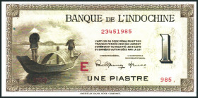 FRANZÖSISCH INDOCHINA. 
1 Piastre o.J. (1945) (2). Pick&nbsp; 76a,b. . 

II, I