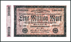 Inflation von 1919/1924. 
1 Mio.Mark 25.7.1923 Kölner Provisorium, FZ BK. Ros. 93. . 

II-III